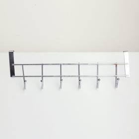 

Вешалка на дверь на 6 крючков Доляна «Блеск», 28×10×6 см, цвет хром