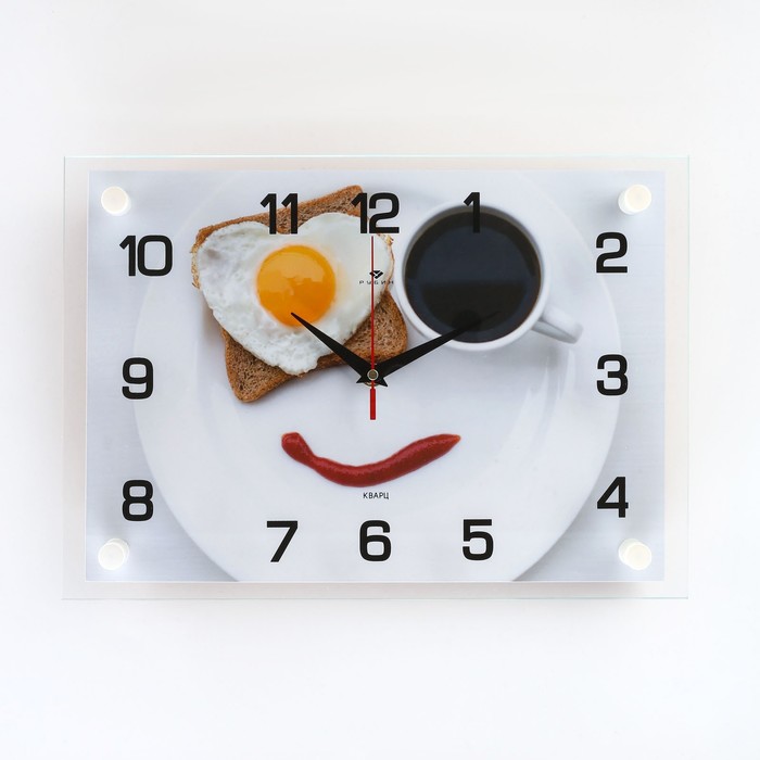 Часы настенные: Кухня, Завтрак, бесшумные, 25 х 35 см часы настенные море кокосы бесшумные 25 × 35 см