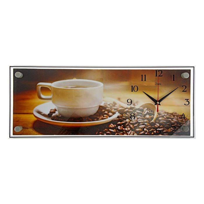 Часы настенные прямоугольные "Кофе", 50х20 см