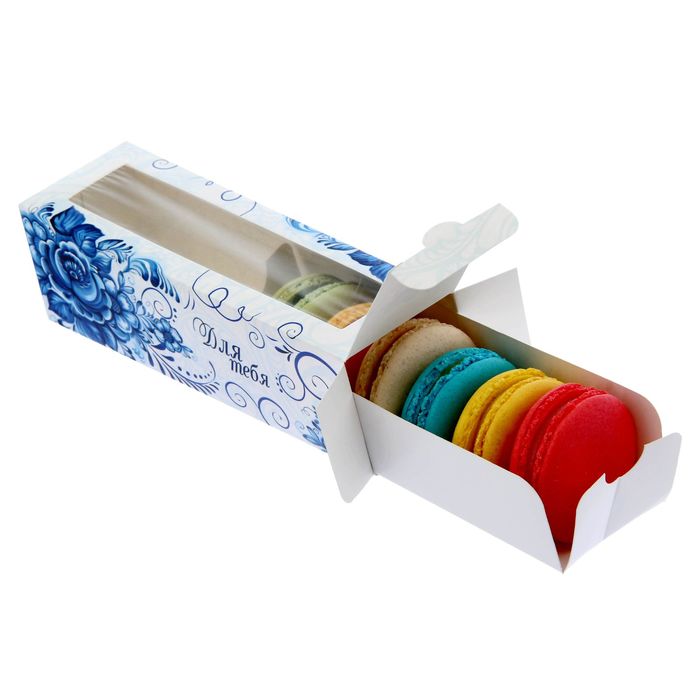 Коробочка для кондитерских изделий «Гжель», 18 х 5,5 х 5,5 см