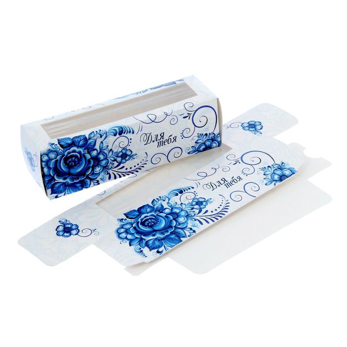 Коробочка для кондитерских изделий «Гжель», 18 х 5,5 х 5,5 см