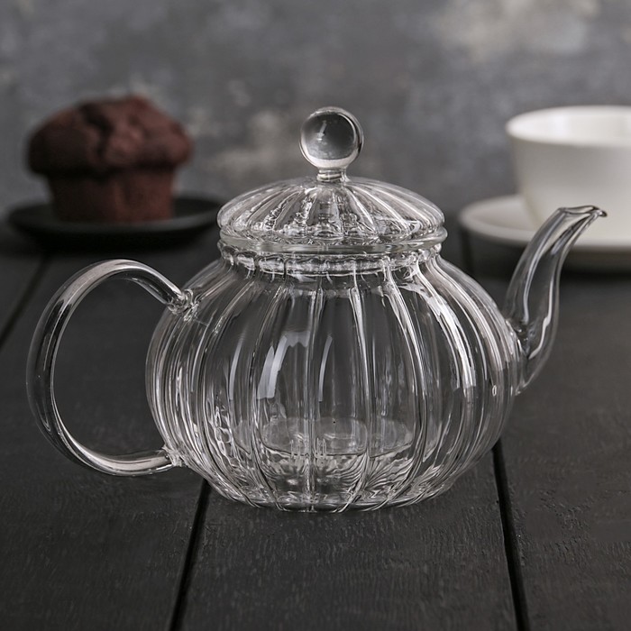 Чайник заварочный 600 мл "Диана", стеклянное сито