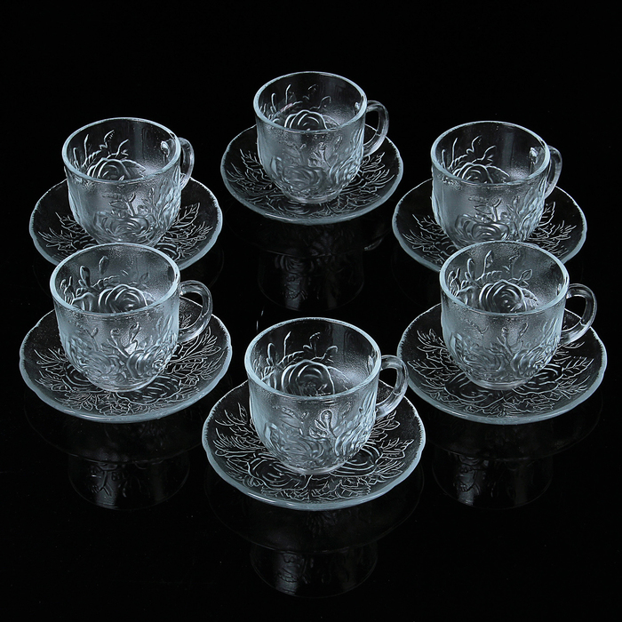 Сервиз чайный на 6 персон "Венеция", 12 предметов: 6 чашек 230 мл, 6 блюдец 14,5х2,5 см