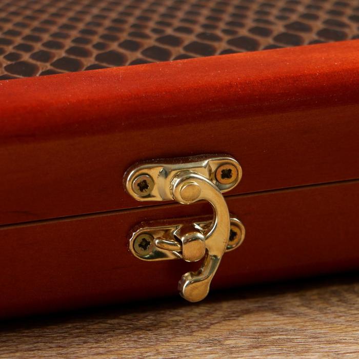 Нарды с кожаной вставкой "Золотой питон" (доска дерево 50х50 см)