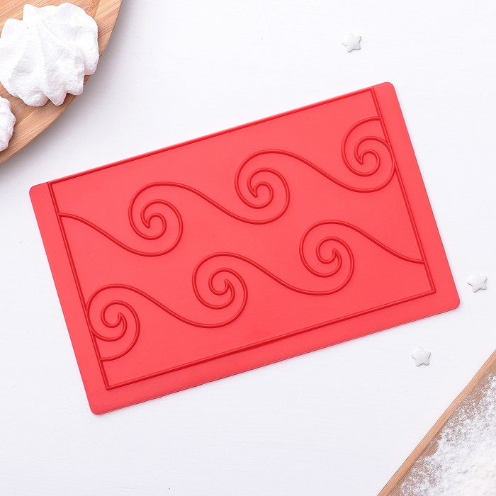 Печать кондитерская 18x11 см "Волна", цвет зелёный