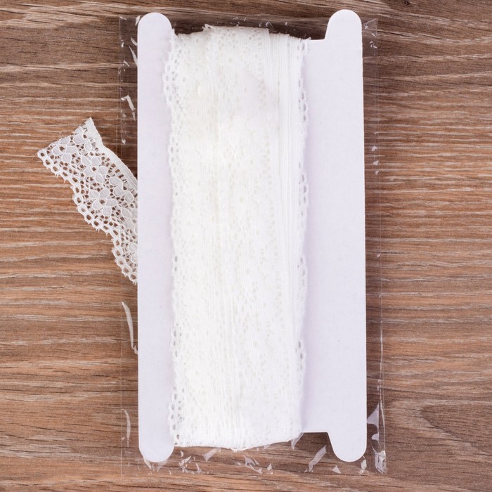 Кружево эластичное, ширина 27мм, 10±1м, цвет белый