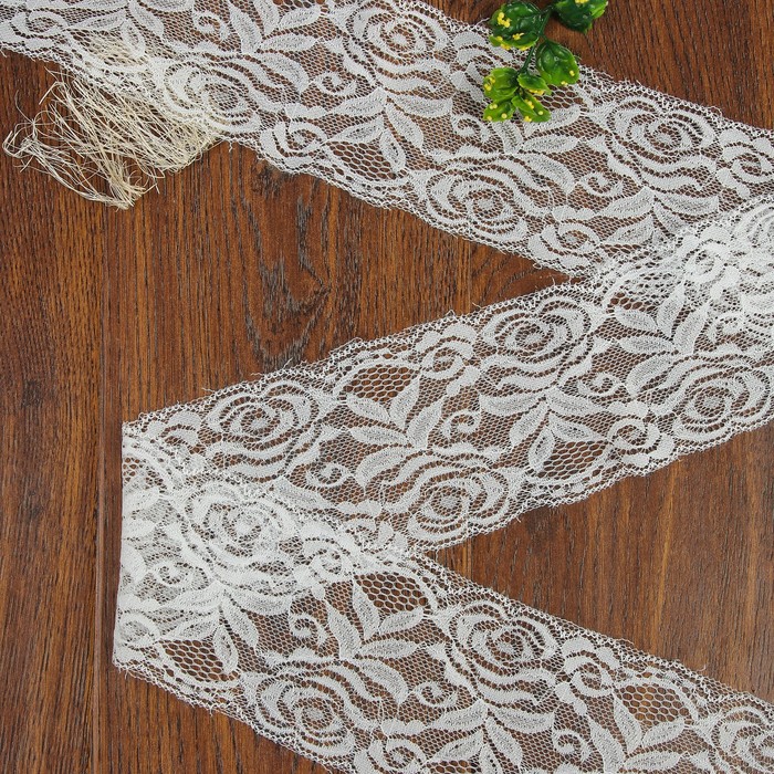 Кружево эластичное, ширина 85мм, 10±1м, цвет белый