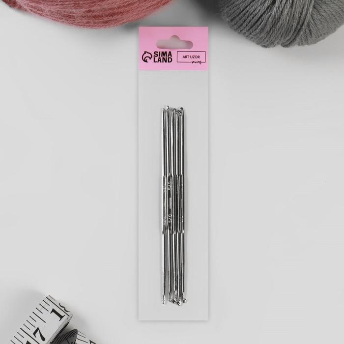 Набор двухсторонних крючков для вязания, 13 см, диаметр 0,5-8 мм МИКС, 5 шт