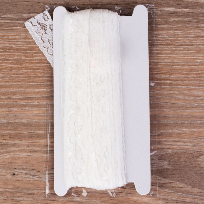 Кружево эластичное, ширина 25мм, 10±1м, цвет белый