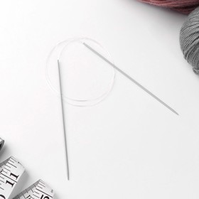 Спицы для вязания, круговые, с тефлоновым покрытием, с пластиковой леской, d = 2 мм, 14/80 см от Сима-ленд
