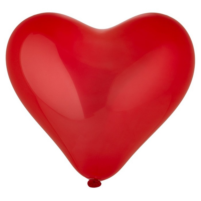 Шар латексный 10 «Сердце», кристалл, набор 50 шт., цвет красный