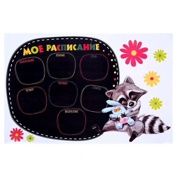 Наклейка для рисования мелом «Моё расписание», 40 х 60 см