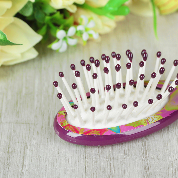 Расчёска массажная мини овальная, цвет МИКС