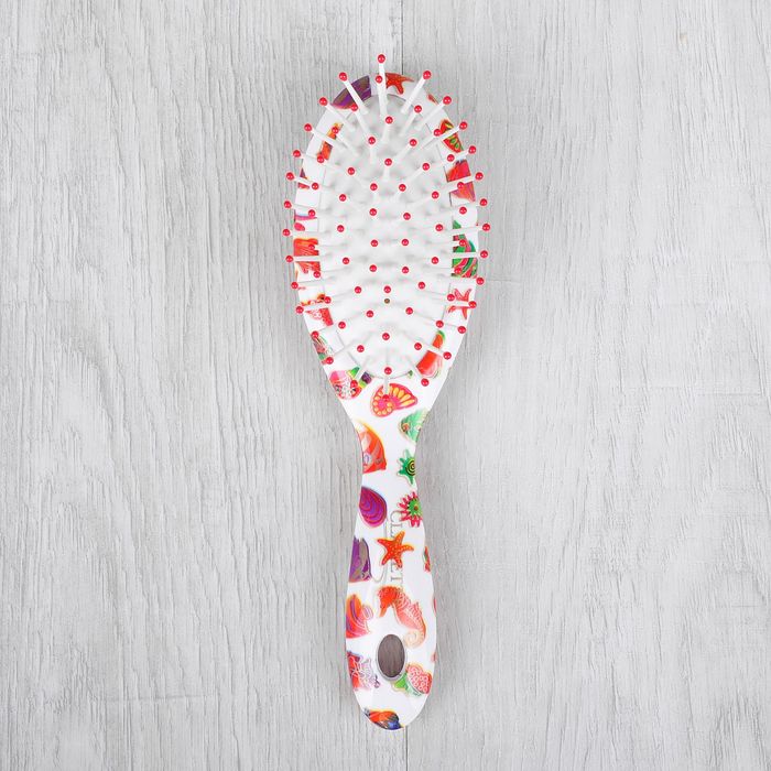 Расчёска массажная мини овальная, разноцветная