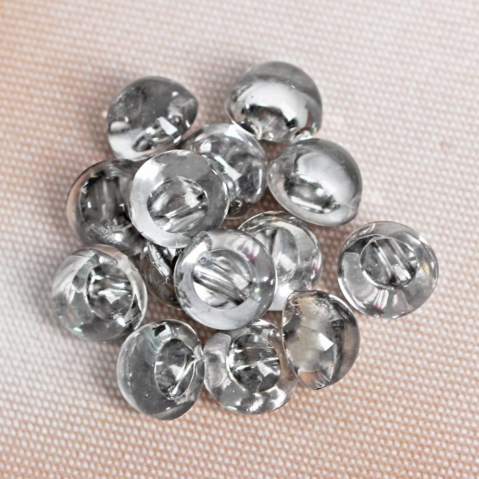 Пуговица-страза, на ножке, 12,5мм, цвет серебристый