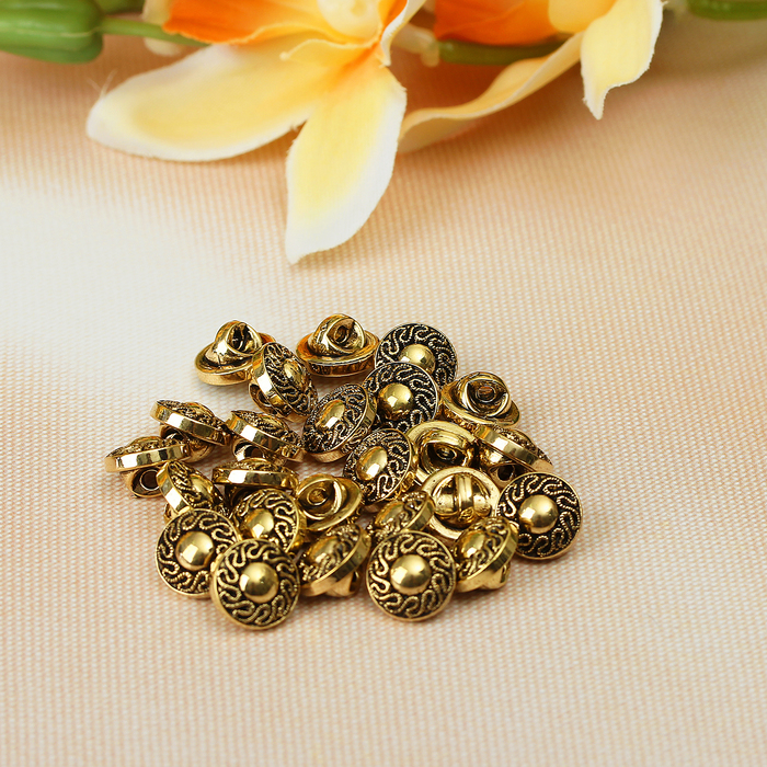 Пуговица, на ножке, 11мм, цвет чернёного золота