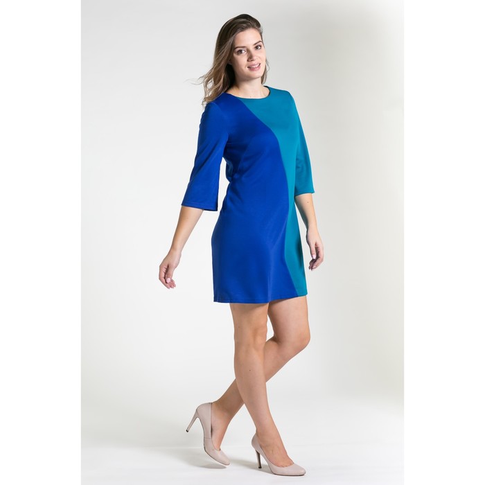 Платье женское, размер 48, рост 164 см, цвет бирюзовый/синий 4552