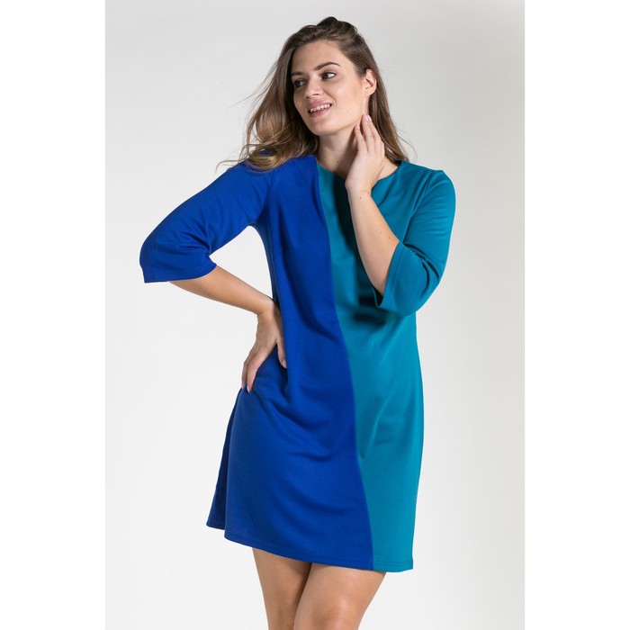 Платье женское, размер 48, рост 164 см, цвет бирюзовый/синий 4552