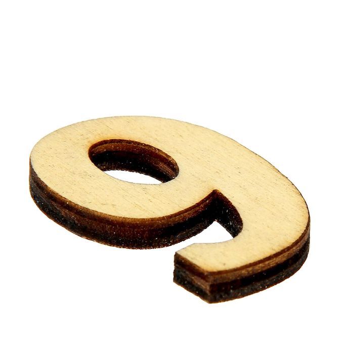 Декор для творчества дерево набор "Цифры. Шестёрка и девятка" (набор 8 шт) 3,4х2,3 см, 11х8 см 126