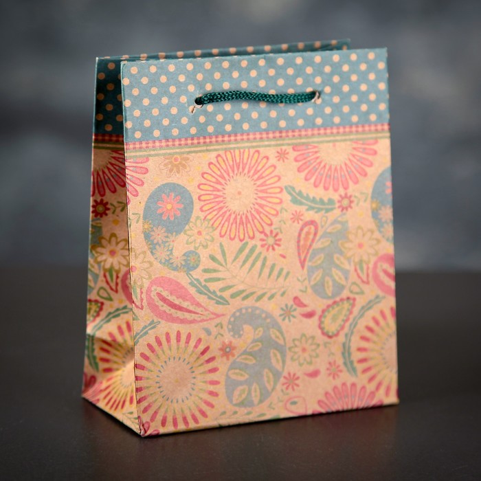 Пакет крафт "Рисунок", 11 х 14 х 6 см