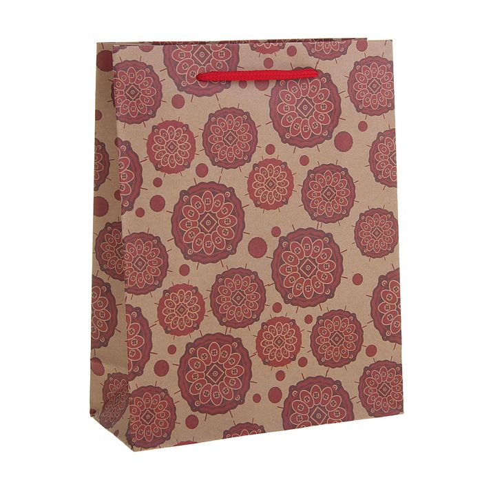 Пакет крафт "Рисунок", 11 х 6 х 14 см