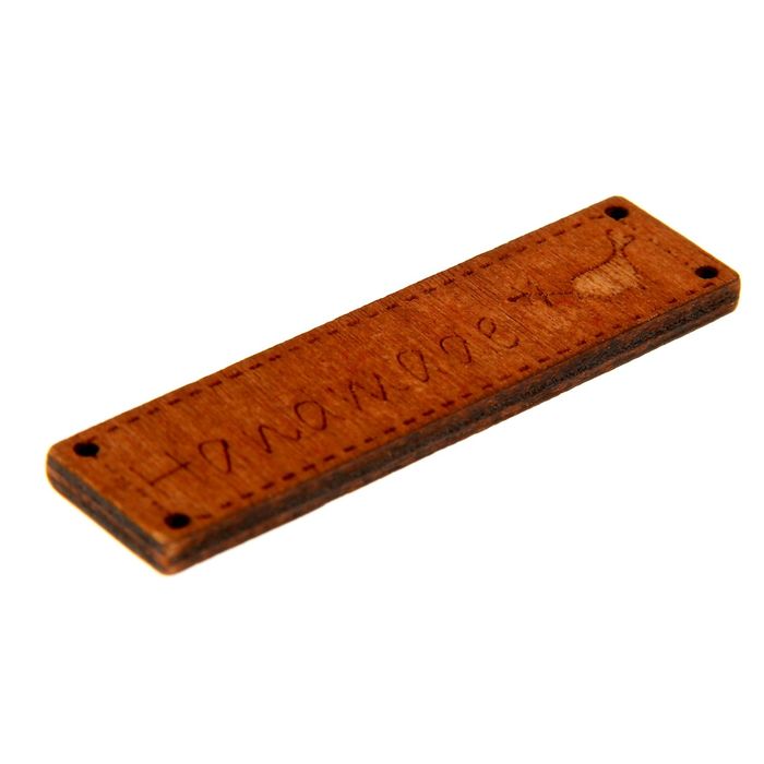 Декор для творчества дерево "Ручная работа Птичка" 6,5х1,5 см (набор 3 шт.), 11х8 см