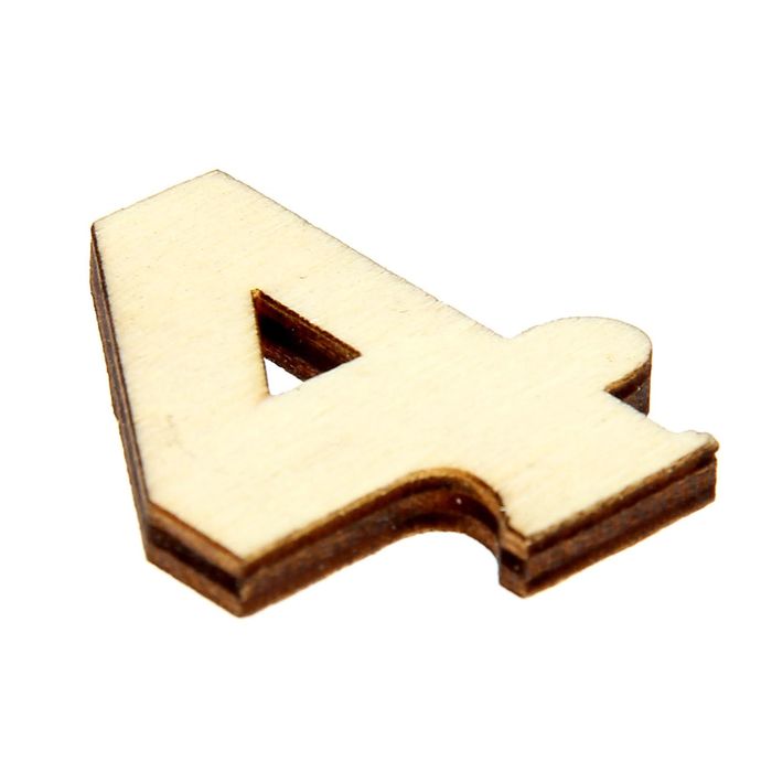 Декор для творчества дерево набор "Цифры. Четвёрка" 3,4х2,3 см, (набор 8 шт) 11х8 см