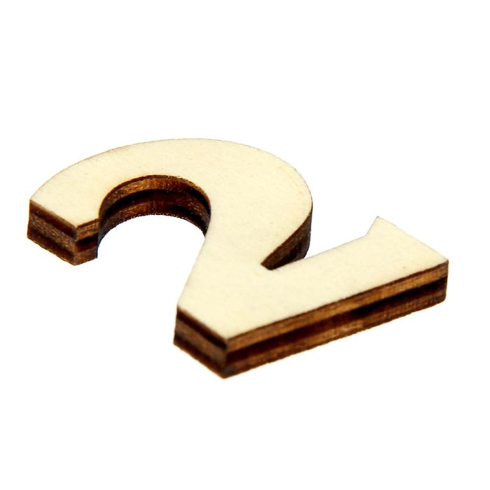 Декор для творчества дерево набор "Цифры. Двойка" 3,4х2,3 см, (набор 8 шт) 11х8 см