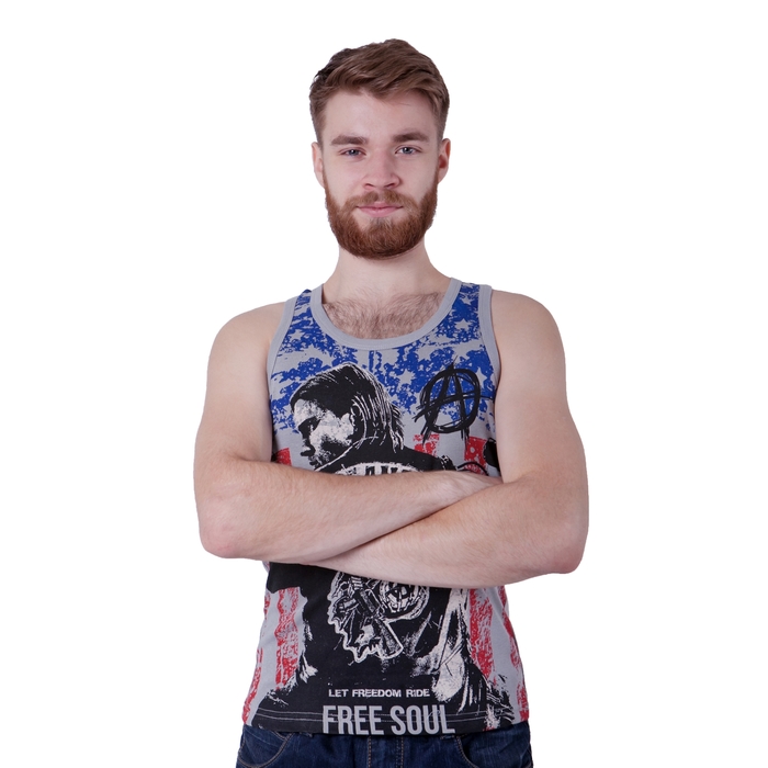 Майка мужская, цвет серый, размер L, стрейч (арт. Е21)