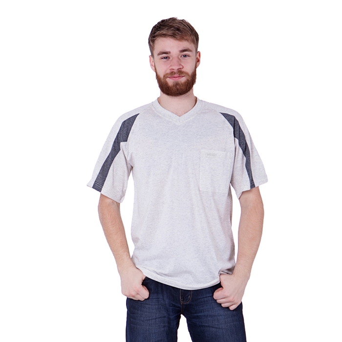 Футболка мужская, цвет светло-серый меланж, размер M, супрем (арт. 302)