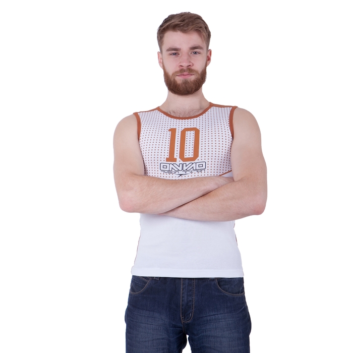 Майка мужская, цвет коричневый, размер XL, стрейч (арт. Е047)