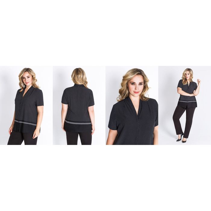 Блузка женская 51900344, цвет чёрный, размер 52(XXL), рост 170