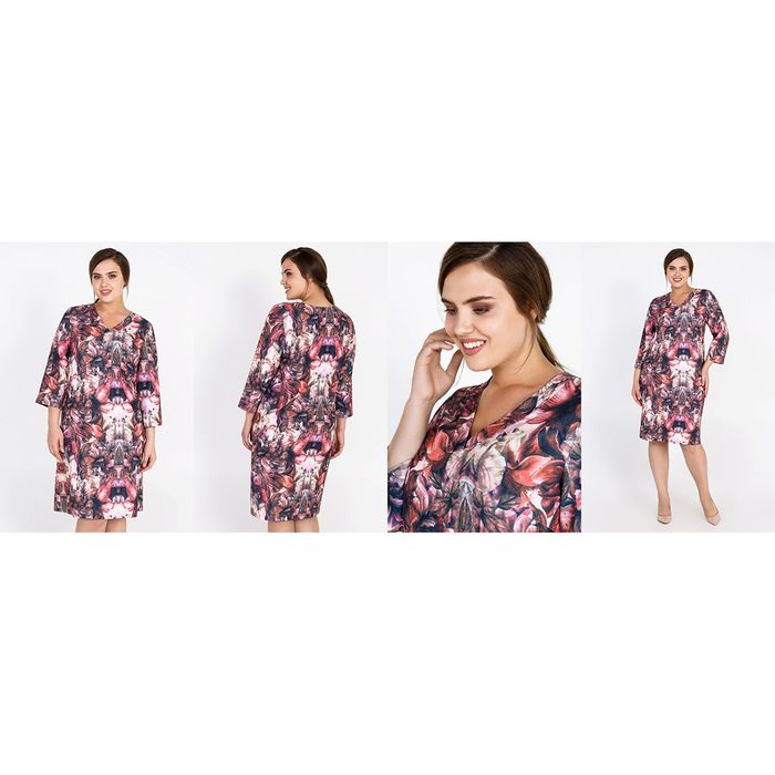 Платье женское 52000483, цвет бордо, размер 54 (3XL), рост 170