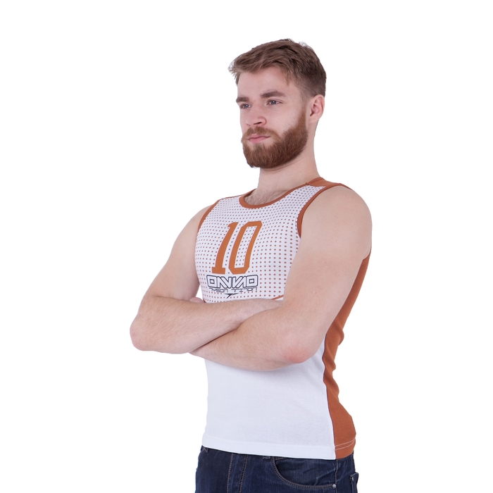 Майка мужская, цвет коричневый, размер M, стрейч (арт. Е047)