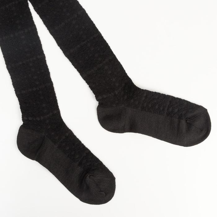 Колготки детские ажурные 2ФС73, цвет черный, рост 128-134 см