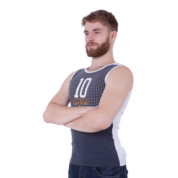 Майка мужская, цвет светло-серый, размер M, стрейч (арт. Е047)