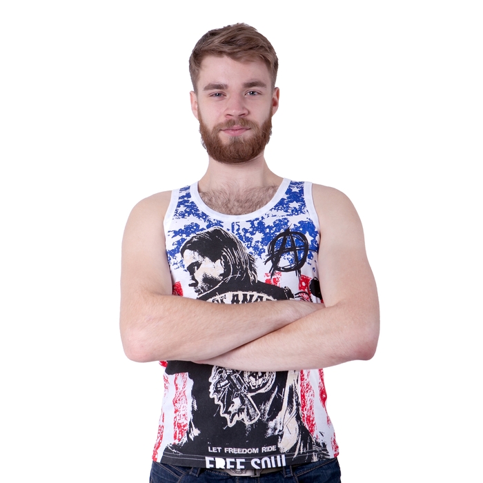 Майка мужская, цвет белый, размер XXL, стрейч (арт. Е21)