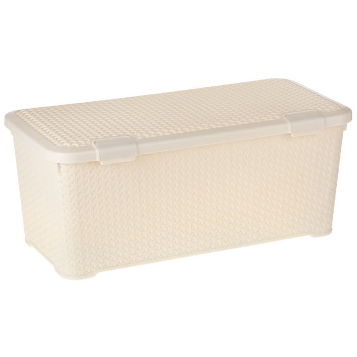 Ящик для хранения с крышкой, прямоугольный 79х38х33 см "Люкс", цвет бежевый