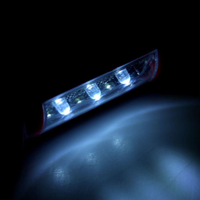 Фонарик 220 В аккумуляторный, 3+1 диода, подставка 2 света, зарядка от сети, микс, 11 см