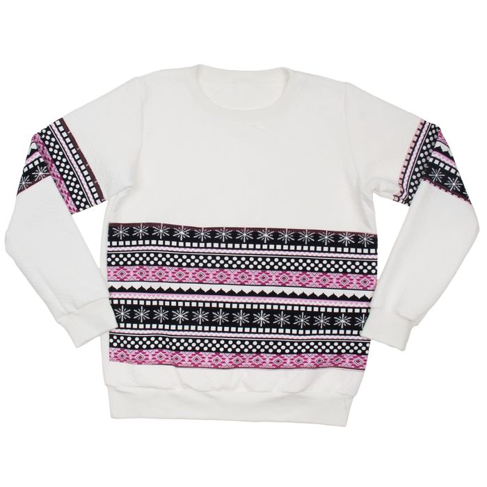 Толстовка женская Эстель, цвет белый, размер 50, принт МИКС