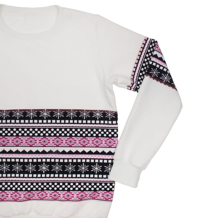 Толстовка женская Эстель, цвет белый, размер 50, принт МИКС