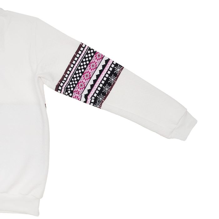 Толстовка женская Эстель, цвет белый, размер 50, принт МИКС