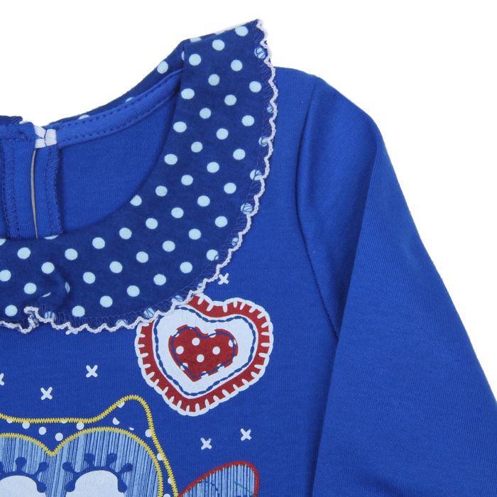 Платье "Совушка", рост 104 см (54), цвет василек/горошек ДПД425067н