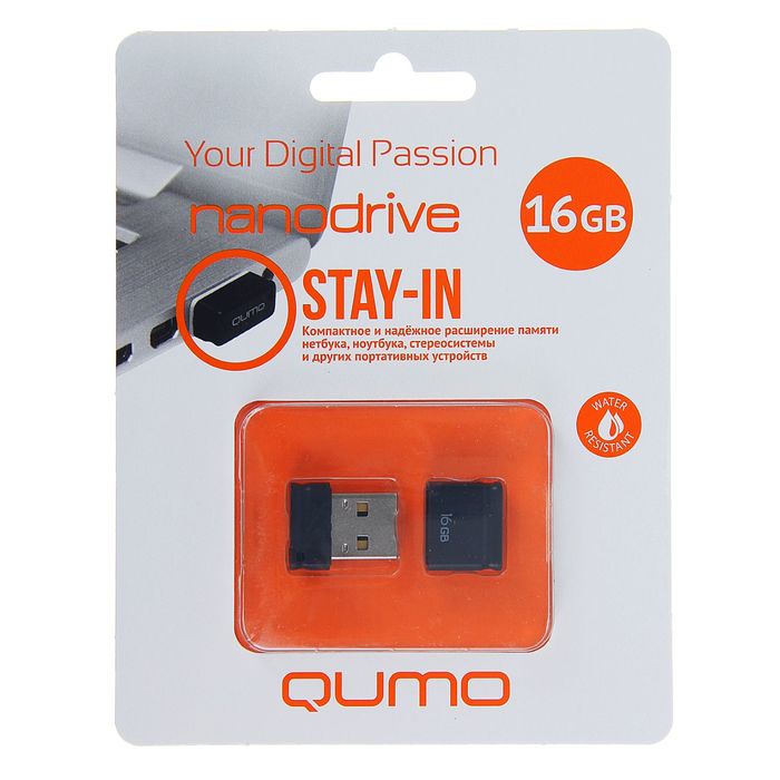 Флешка USB Qumo 16Gb Nanodrive, чёрная