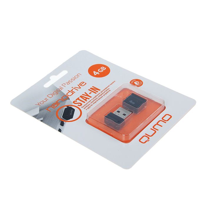 Флешка USB Qumo 4Gb Nanodrive, чёрная