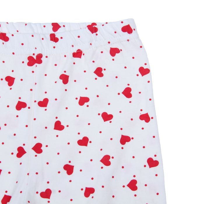 Легинсы для девочки, рост 116 см (60), цвет белый/красные сердечки