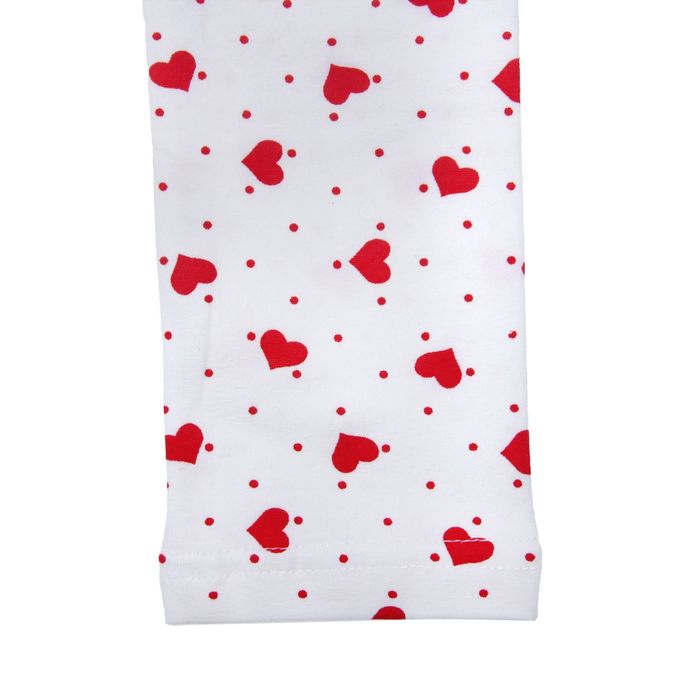 Легинсы для девочки, рост 116 см (60), цвет белый/красные сердечки