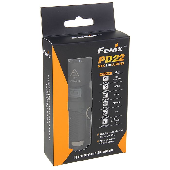 Фонарь ручной Fenix PD22 G2, чёрный