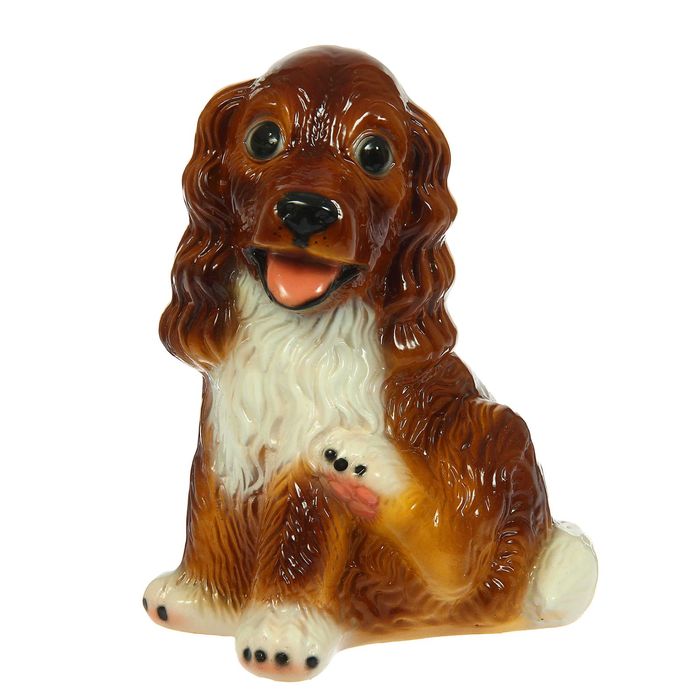 Копилка "Спаниель" большая, глянец, коричневая