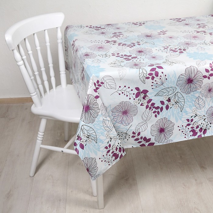 Клеенка столовая с пвх покрытием на нетканой основе "Декомир. Цветочная фантазия", рулон 20 м